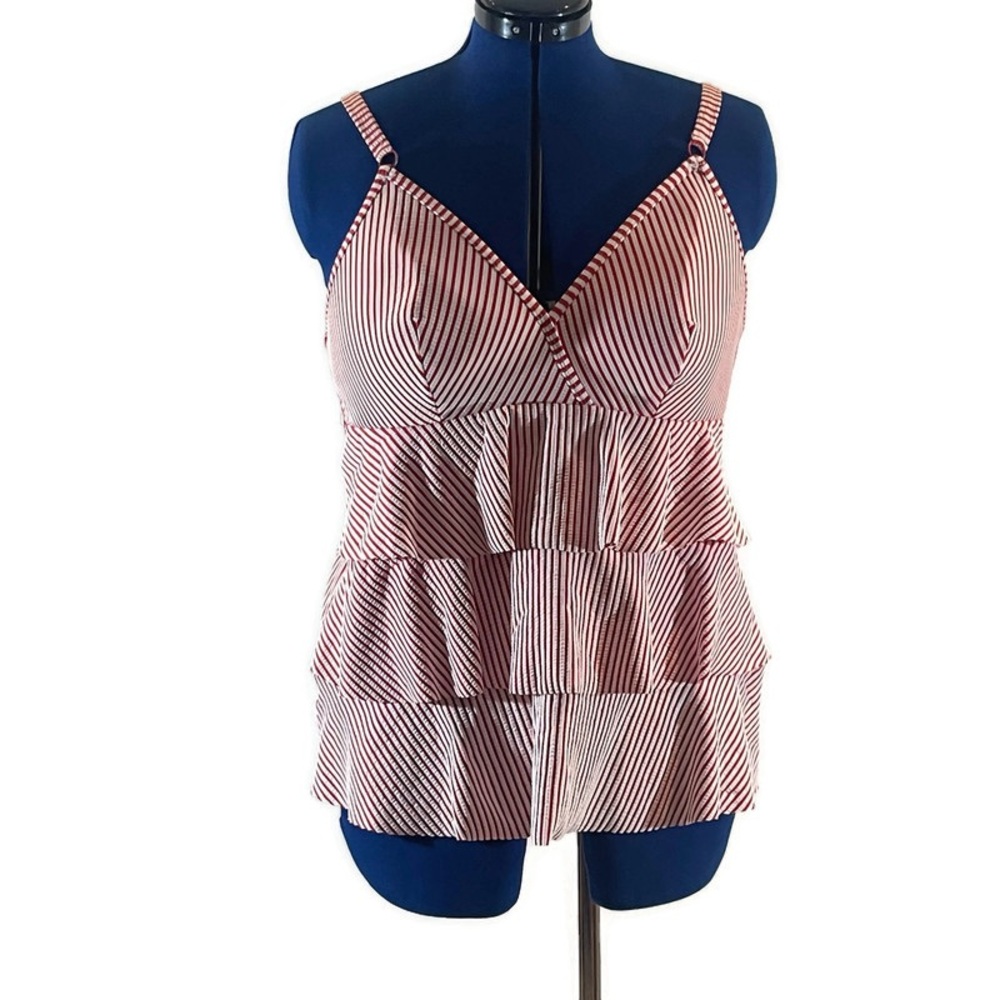 Swim by Cacique Ruffled Tankini Swim Top